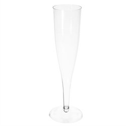 Champagneglas 10 cl. 20 cm højt i klar plast.