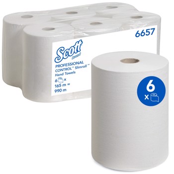 Håndklæderulle Scott Airflex Slim 1-lags uden hylse 6 rl. | 6657 Kimberly Clark
