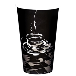 Kaffebæger pap sort med logo 40 cl.