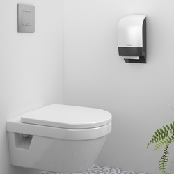 Hvidt elegant badeværele med Katrin System Toiletboks hvid