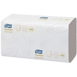 Tork Xpress H2 Premium extra Soft 2 lags papirhåndklæder. Pakke med 100 stk.