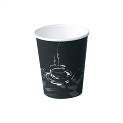 Kaffebæger pap sort med logo 25 cl. 1000 stk.