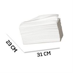 2-lags Papirhåndklæder i hvidt nypapir. 23x31cm