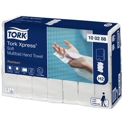 Håndklædeark Tork Xpress prem H2 multifold 2 lag soft 4 fold. 2310 stk pakke
