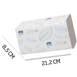 Håndklædeark Tork Xpress prem H2 multifold 2 lag soft. måler 8,5 x 21,2 cm