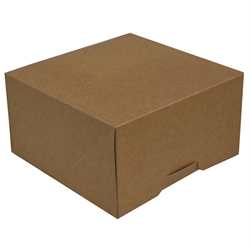 Kageæske 220x220x120 mm med Q-lukning uden coating indvending brun/hvid