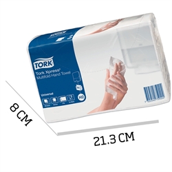 Tork Xpress Z-fold Håndklædeark 2-lags måler 8x21,3 cm
