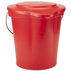 Spand 12 ltr. Rød Vikan med låg