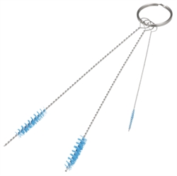 Rensesæt med 3 børster Ø2. Ø5. Ø6 mm Blød Blå nedefra