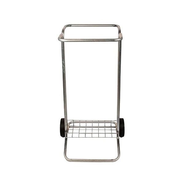 Affaldsstativ hvid med hjul til 100 liter galvaniseret metal