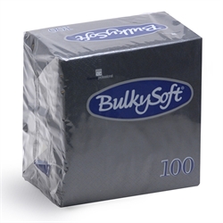BulkySoft serviet 3-lags 40x40 cm sort 1000 stk. 1/4 fold