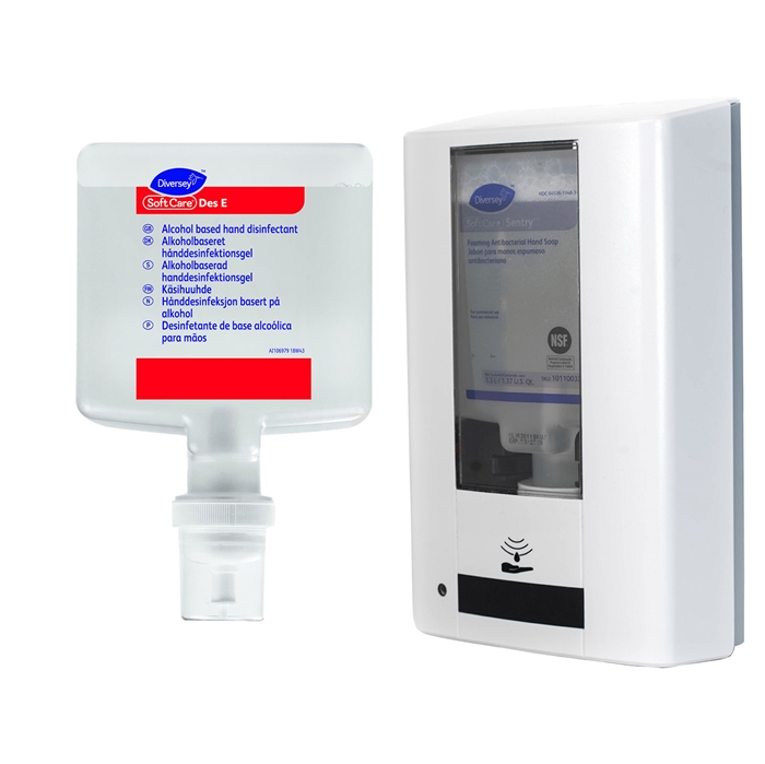 Hånddesinfektion Diversey Soft Care 4x1,3 ltr. inkl. hvid dispenser