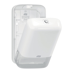 TORK T3 toiletpapir dispenser hvid åben med plads til opfyldning