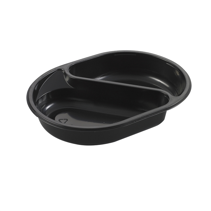 Bakke 2-rum 395/500 ml 238x176x40 mm Oval PP Sort