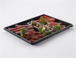 Bakke Zen Tapas 1-rum Rektangulær 1134ml L320xB250xH20mm RPET Sort