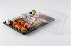 Bakke Zen Tapas 1-rum Rektangulær 1134ml L320xB250xH20mm RPET Sort