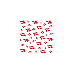 Serviet 3-Lag L33xB33cm Med Danske Flag HvidServiet 3-Lag L33xB33cm Med Danske Flag Hvid