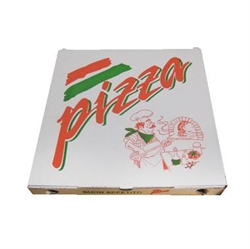 Pizzaæske 30x30x3 cm Hvid med tryk Pizza Buon Appetito