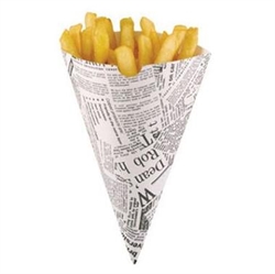 Pommes Frites Kræmmerhus B182xH182mm Newsprint 1000 stk.
