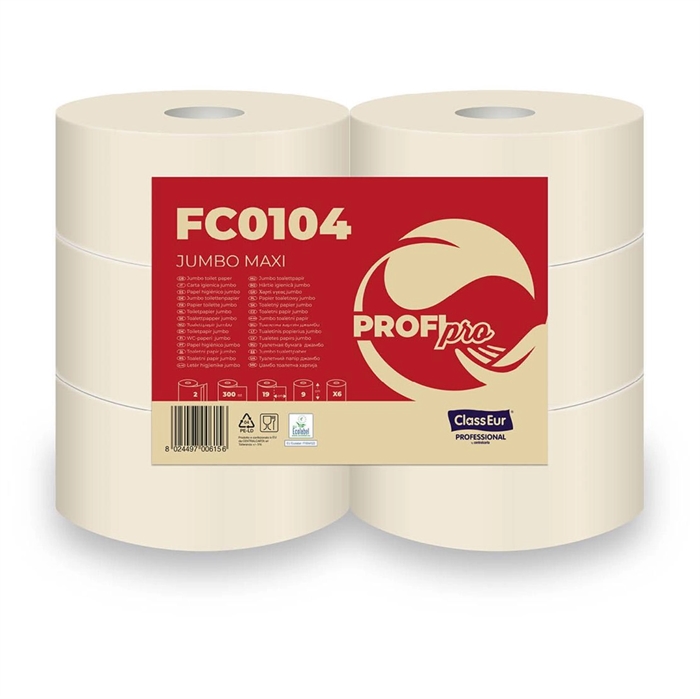 Profipro Toiletpapir Jumbo 2 lag 6 rl.