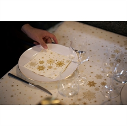 Duni serviet 3-lags 33x33 cm Stargazing Cream 500 stk bord