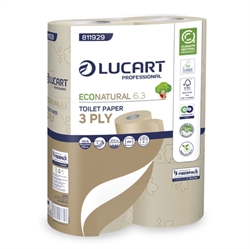Toiletpapir EcoNatural 6.3 med hylse 3-lags 30 rl.
