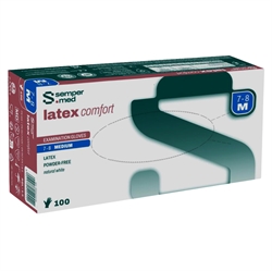 Latexhandske pudderfri str. M hvid 100 stk.